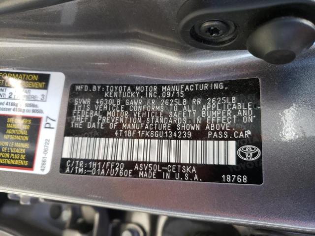 Photo 10 from auction – 2016 TOYOTA CAMRY LE with VIN 4T1BF1FK6GU134239