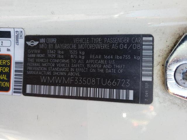 Photo 10 from auction – 2008 MINI COOPER with VIN WMWMF33508TU66723