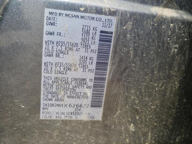 Photo 10 from auction – 2018 NISSAN PATHFINDER with VIN 5N1DR2MN4JC626672