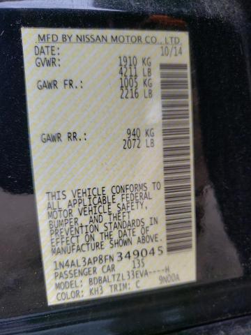 Photo 10 from auction – 2015 NISSAN ALTIMA 2.5 with VIN 1N4AL3AP8FN349045
