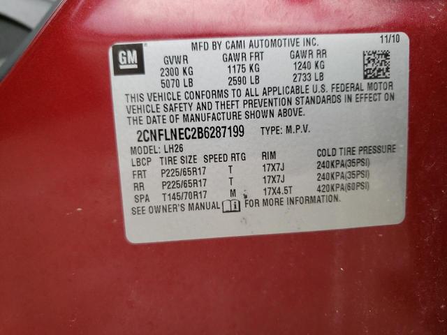 Photo 10 from auction – 2011 CHEVROLET EQUINOX LT with VIN 2CNFLNEC2B6287199