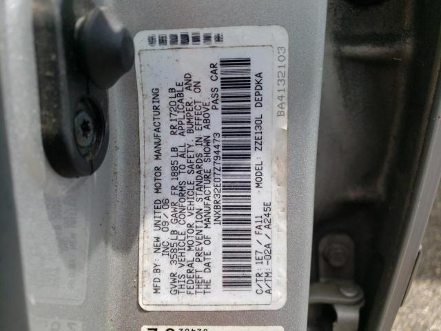 Photo 10 from auction – 2007 TOYOTA COROLLA CE with VIN 1NXBR32E07Z794473
