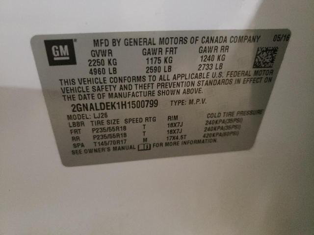 Photo 10 from auction – 2017 CHEVROLET EQUINOX PR with VIN 2GNALDEK1H1500799