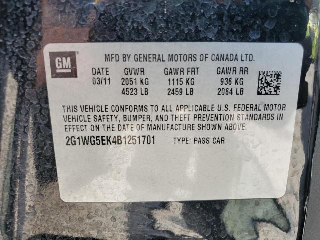 Photo 10 from auction – 2011 CHEVROLET IMPALA LT with VIN 2G1WG5EK4B1251701