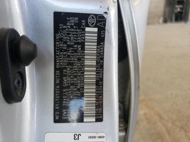 Photo 10 from auction – 2010 TOYOTA COROLLA BA with VIN 2T1BU4EE1AC408202