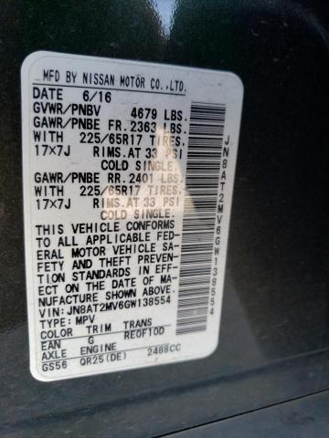 Photo 10 from auction – 2016 NISSAN ROGUE S with VIN JN8AT2MV6GW138554