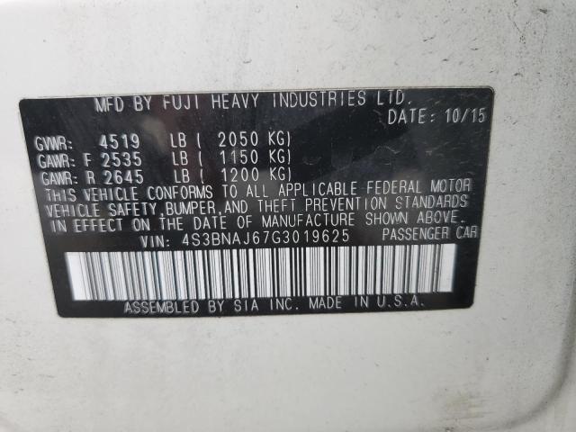 Photo 10 from auction – 2016 SUBARU LEGACY 2.5 with VIN 4S3BNAJ67G3019625