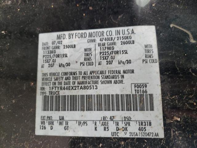 Photo 10 from auction – 2002 FORD RANGER SUP with VIN 1FTYR44EX2TA80513