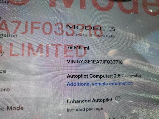 Photo 8 from auction – 2018 TESLA MODEL 3 with VIN 5YJ3E1EA7JF033716