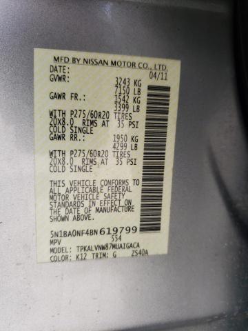 Photo 10 from auction – 2011 NISSAN ARMADA PLA with VIN 5N1BA0NF4BN619799