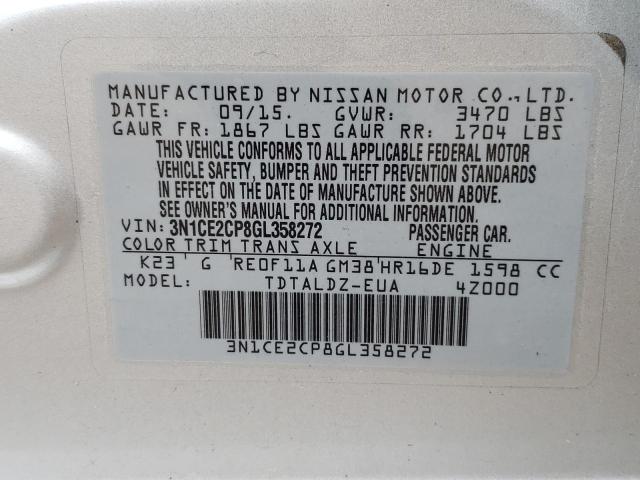 Photo 10 from auction – 2016 NISSAN VERSA NOTE with VIN 3N1CE2CP8GL358272
