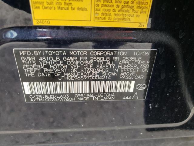 Photo 10 from auction – 2007 LEXUS GS 350 with VIN JTHCE96S970004214