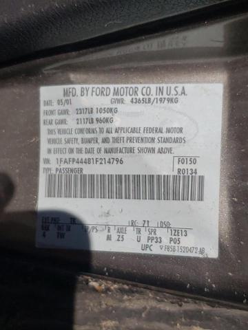 Photo 10 from auction – 2001 FORD MUSTANG with VIN 1FAFP44481F214796