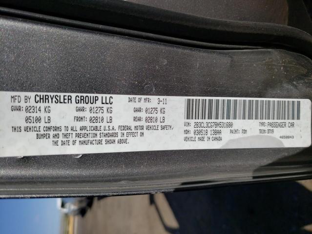 Photo 10 from auction – 2011 DODGE CHARGER with VIN 2B3CL3CG7BH531680