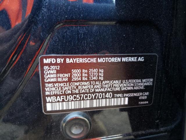Photo 10 from auction – 2012 BMW 550 XI with VIN WBAFU9C57CDY70140