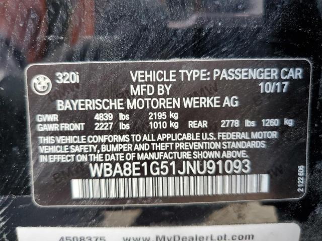 Photo 10 from auction – 2018 BMW 320 I with VIN WBA8E1G51JNU91093