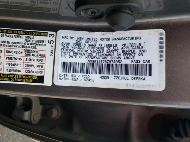 Photo 10 from auction – 2008 TOYOTA COROLLA CE with VIN 1NXBR32E78Z973952