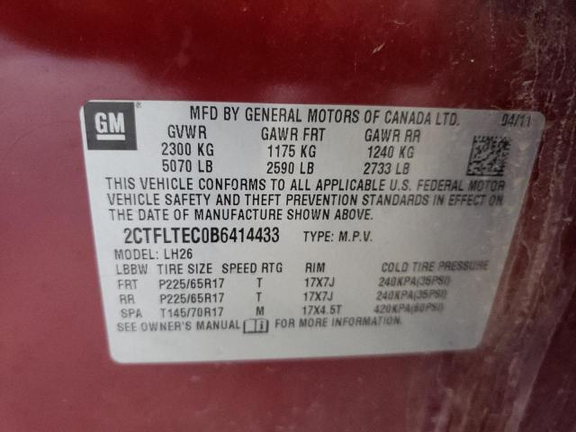 Photo 10 from auction – 2011 GMC TERRAIN SL with VIN 2CTFLTEC0B6414433