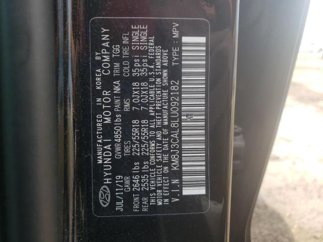 Photo 10 from auction – 2020 HYUNDAI TUCSON LIM with VIN KM8J3CAL8LU092182