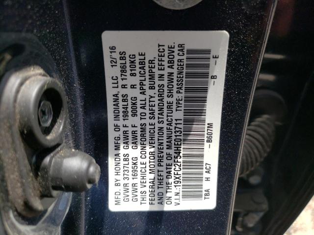 Photo 10 from auction – 2017 HONDA CIVIC LX with VIN 19XFC2F54HE013711