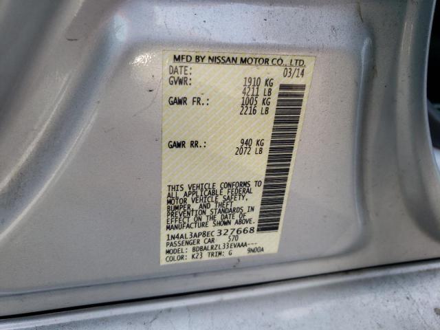 Photo 10 from auction – 2014 NISSAN ALTIMA 2.5 with VIN 1N4AL3AP8EC327668