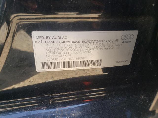 Photo 10 from auction – 2008 AUDI A4 2.0T QU with VIN WAUDF78E78A155060