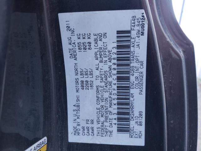 Photo 10 from auction – 2012 MITSUBISHI ECLIPSE GS with VIN 4A31K5DF4CE008231