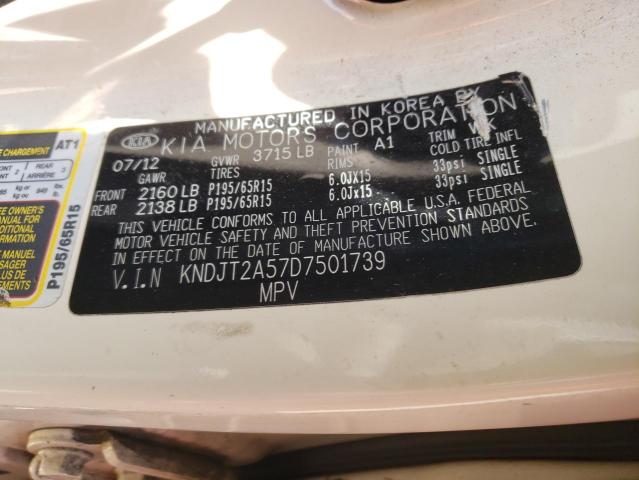 Photo 10 from auction – 2013 KIA SOUL with VIN KNDJT2A57D7501739