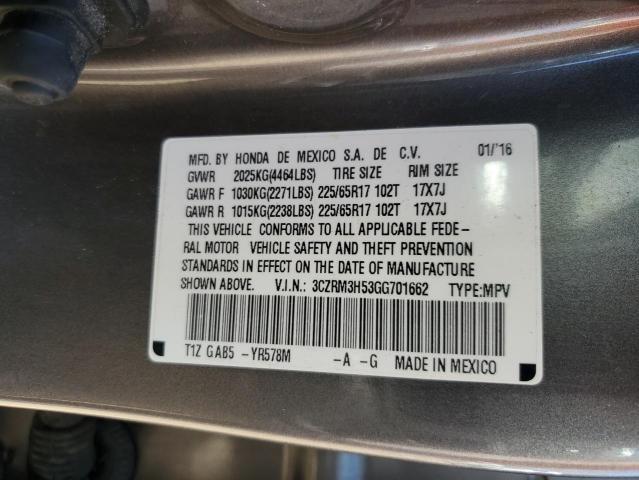 Photo 10 from auction – 2016 HONDA CR-V EX with VIN 3CZRM3H53GG701662