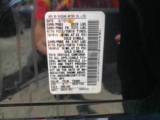 Photo 10 from auction – 2012 NISSAN ROGUE S with VIN JN8AS5MV2CW712730