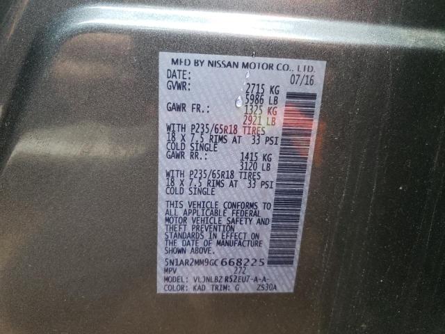 Photo 10 from auction – 2016 NISSAN PATHFINDER with VIN 5N1AR2MM9GC668225