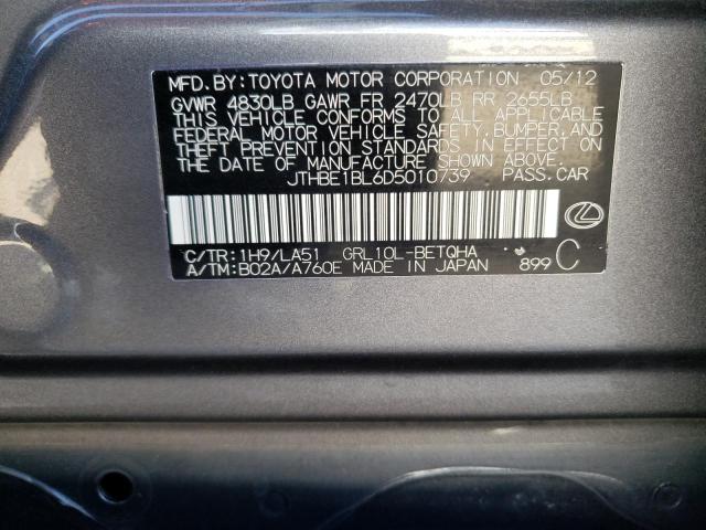 Photo 10 from auction – 2013 LEXUS GS 350 with VIN JTHBE1BL6D5010739