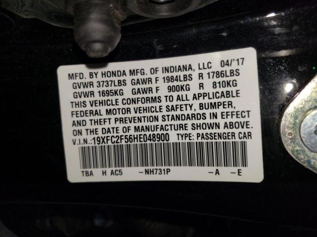 Photo 10 from auction – 2017 HONDA CIVIC LX with VIN 19XFC2F56HE048900