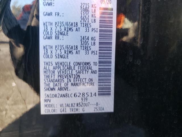 Photo 10 from auction – 2020 NISSAN PATHFINDER with VIN 5N1DR2AN8LC628514