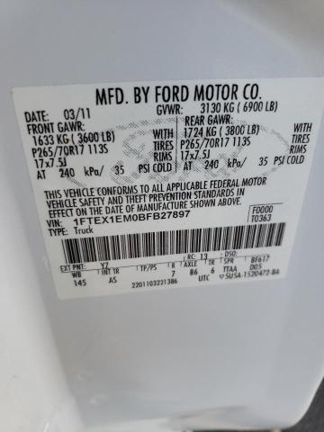 Photo 10 from auction – 2011 FORD F150 SUPER with VIN 1FTEX1EM0BFB27897