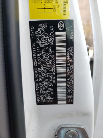 Photo 10 from auction – 2011 TOYOTA YARIS with VIN JTDKT4K30B5332413