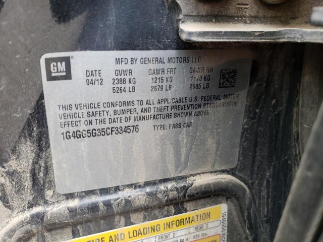 Photo 10 from auction – 2012 BUICK LACROSSE P with VIN 1G4GG5G35CF334576