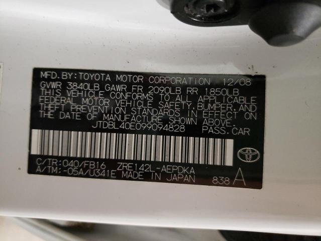 Photo 10 from auction – 2009 TOYOTA COROLLA BA with VIN JTDBL40E099094828