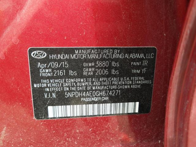 Photo 10 from auction – 2016 HYUNDAI ELANTRA SE with VIN 5NPDH4AE0GH674271