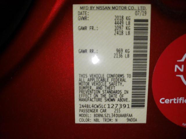 Photo 10 from auction – 2020 NISSAN ALTIMA with VIN 1N4BL4CW5LC127391