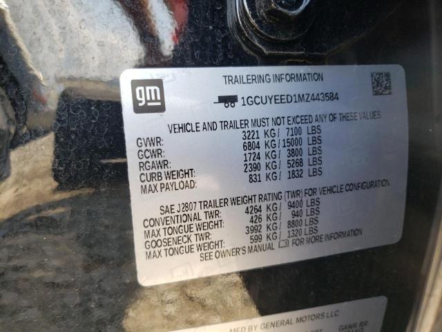 Photo 10 from auction – 2021 CHEVROLET SILVERADO with VIN 1GCUYEED1MZ443584