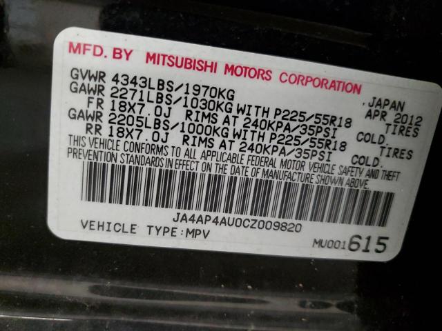 Photo 10 from auction – 2012 MITSUBISHI OUTLANDER with VIN JA4AP4AU0CZ009820