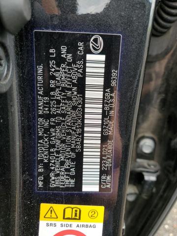 Photo 10 from auction – 2019 LEXUS ES 350 with VIN 58ABZ1B13KU034301