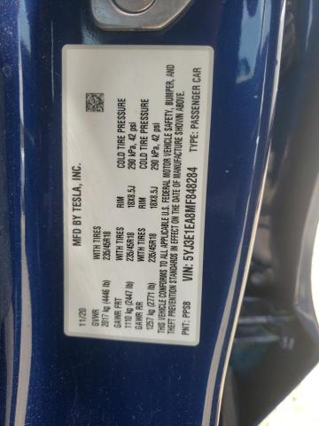 Photo 10 from auction – 2021 TESLA MODEL 3 with VIN 5YJ3E1EA8MF848284