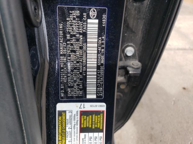 Photo 10 from auction – 2013 TOYOTA AVALON BAS with VIN 4T1BK1EB0DU071955
