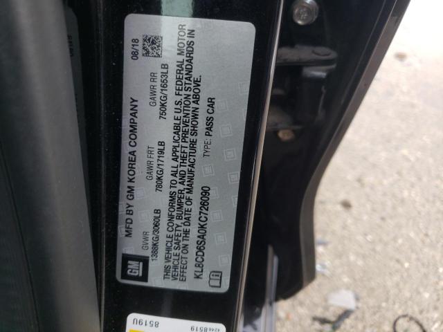Photo 10 from auction – 2019 CHEVROLET SPARK 1LT with VIN KL8CD6SA0KC726090