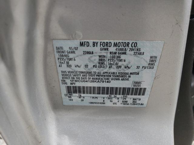 Photo 10 from auction – 2008 FORD ESCAPE LIM with VIN 1FMCU04128KA79140