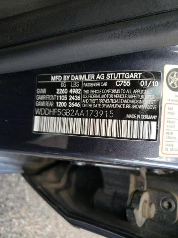 Photo 10 from auction – 2010 MERCEDES-BENZ E 350 with VIN WDDHF5GB2AA173915