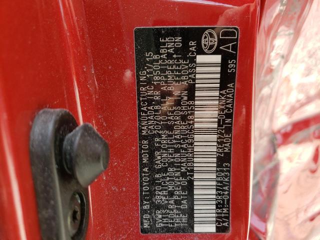 Photo 10 from auction – 2016 TOYOTA COROLLA L with VIN 2T1BURHE9GC548158