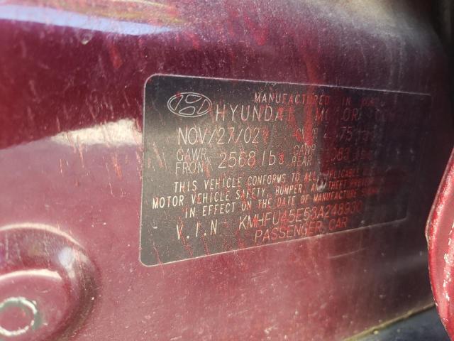 Photo 10 from auction – 2003 HYUNDAI XG 350 with VIN KMHFU45E53A248930